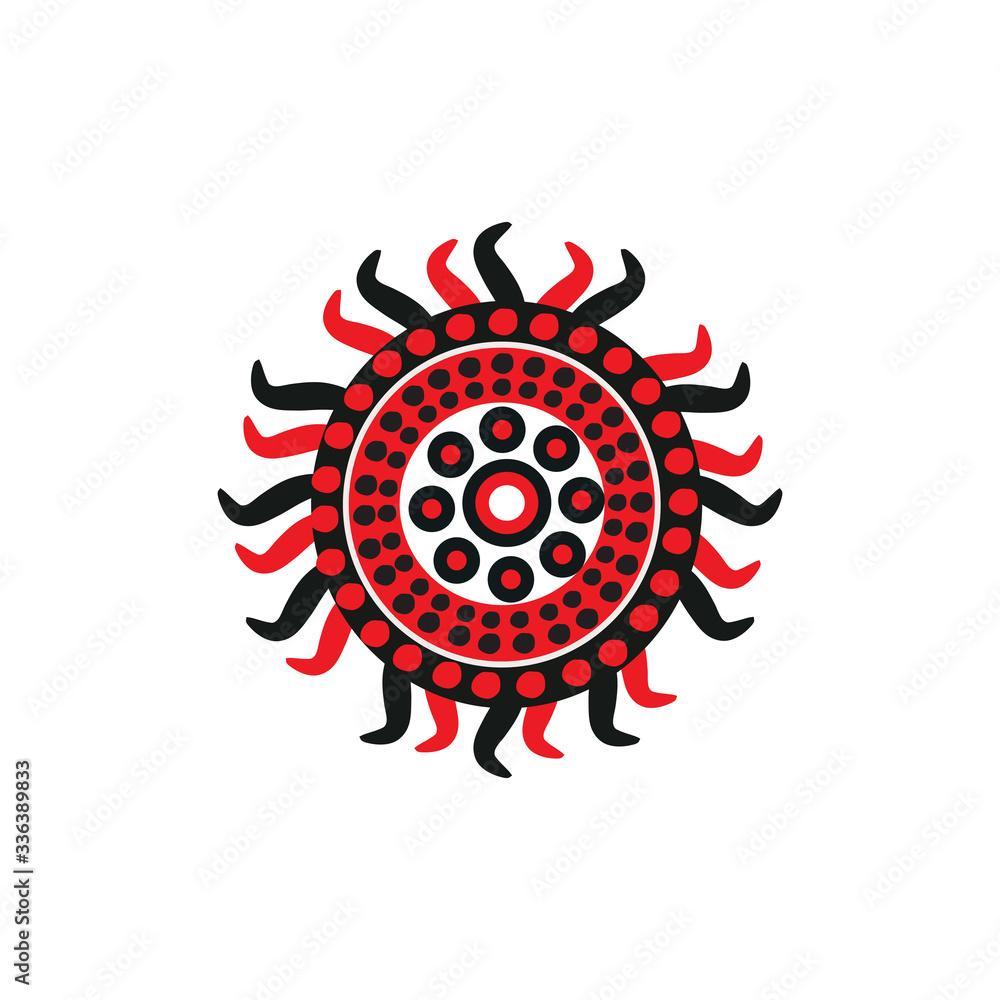 Aboriginal art dots painting icon logo design Aboriginal art dots painting icon logo design