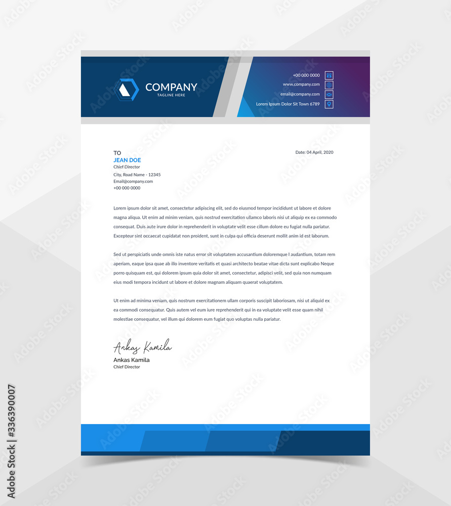Professional And Modern Corporate Letterhead Template