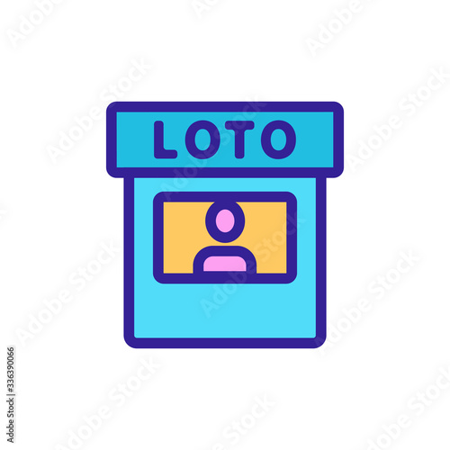lottery cash icon vector. lottery cash sign. color contour symbol illustration