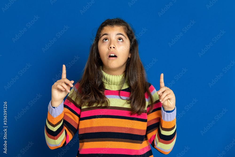 Preteen girl with striped jersey Preteen girl with striped jersey