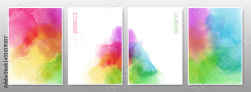 Set of rainbow watercolor background