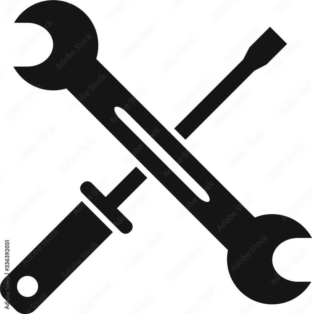 Wrench and screwdriver vector icon isolated Wrench and screwdriver vector icon isolated
