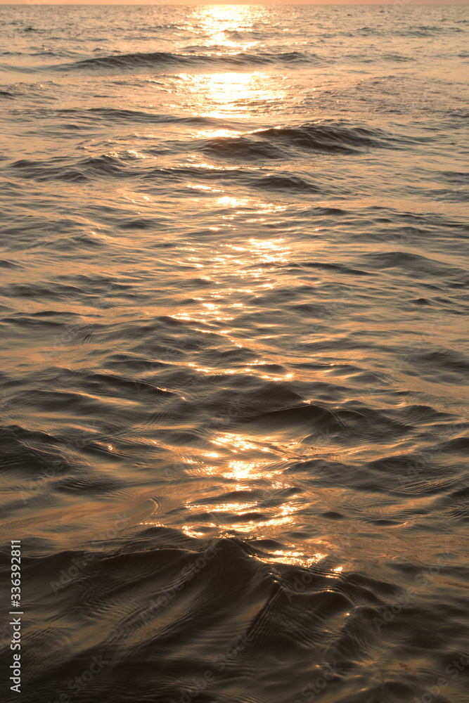 Sunset Sea Water Close Up at Golden Hour Sunset Sea Water Close Up at Golden Hour