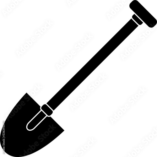 Shovel vector icon, construction or gardening icon