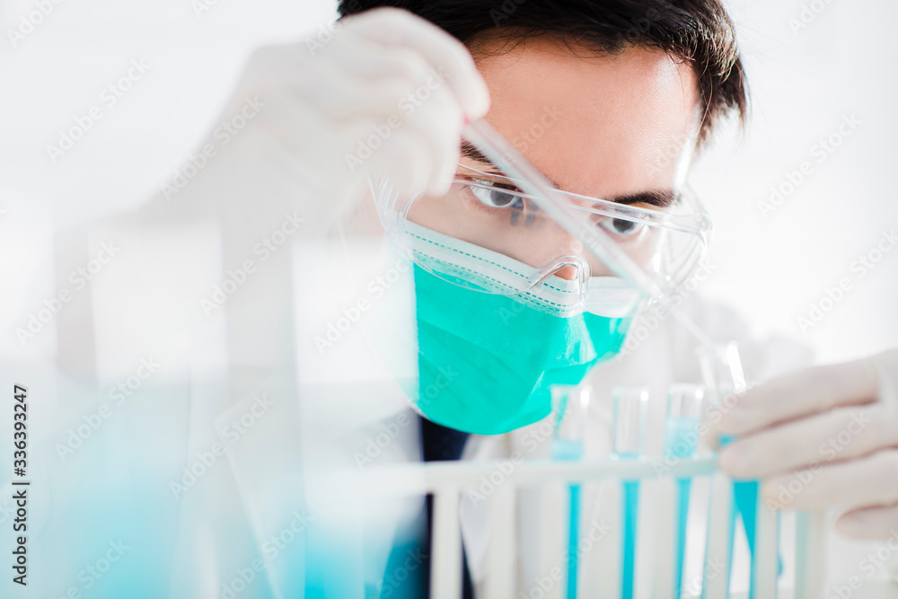 scientist in the laboratory working at lab with test tubes scientist in the laboratory working at lab with test tubes