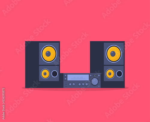 Home stereo flat vector music systems