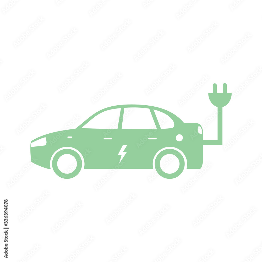 E-car icon in flat style. Auto vector illustration isolated on white background. E-car icon in flat style. Auto vector illustration isolated on white background.