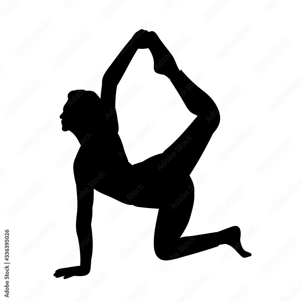 black silhouette of a girl gymnasts, acrobatics black silhouette of a girl gymnasts, acrobatics