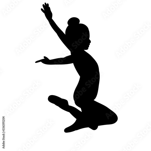  black silhouette girl gymnast jumping