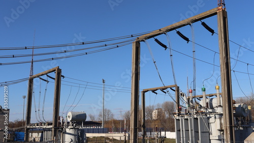 Wallpaper Mural electri power station with cables Torontodigital.ca