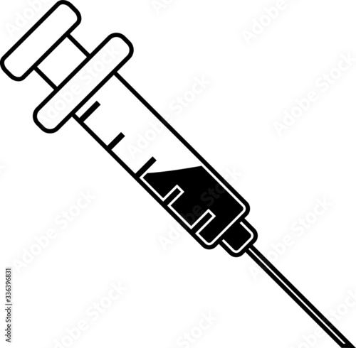 Medical syringe, injection or blood transfusion vector icon