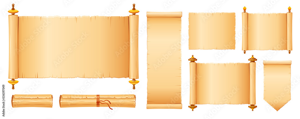 Paper roll or horizontal old scroll parchment Vector Image