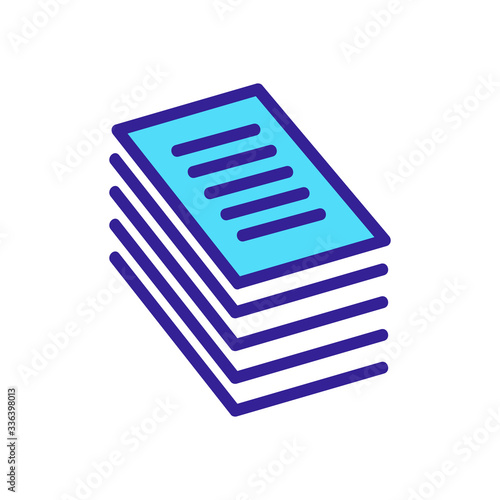 a stack of documents icon vector. a stack of documents sign. color contour symbol illustration