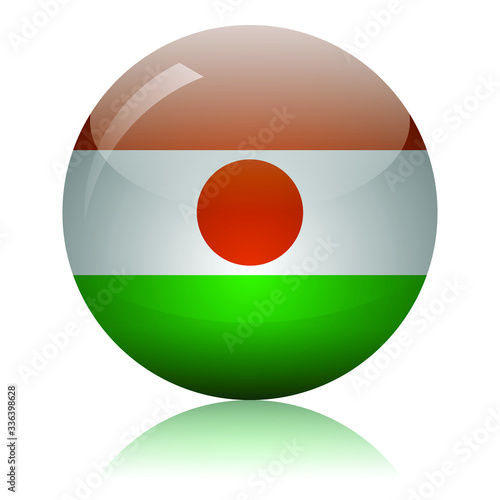 Niger flag glass button vector illustration Free Download Niger flag glass button vector illustration - GFXLoad