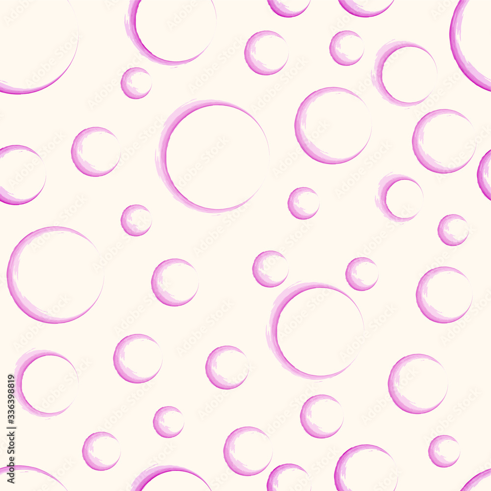 Vector pattern with pink bubbles