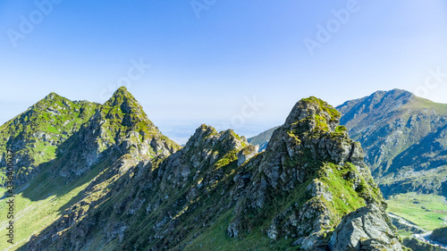 rocky cliffs on a high mountain where travel