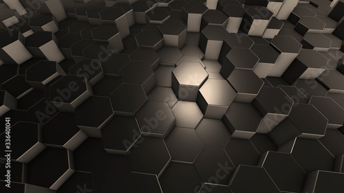 abstract black background with hexagons 