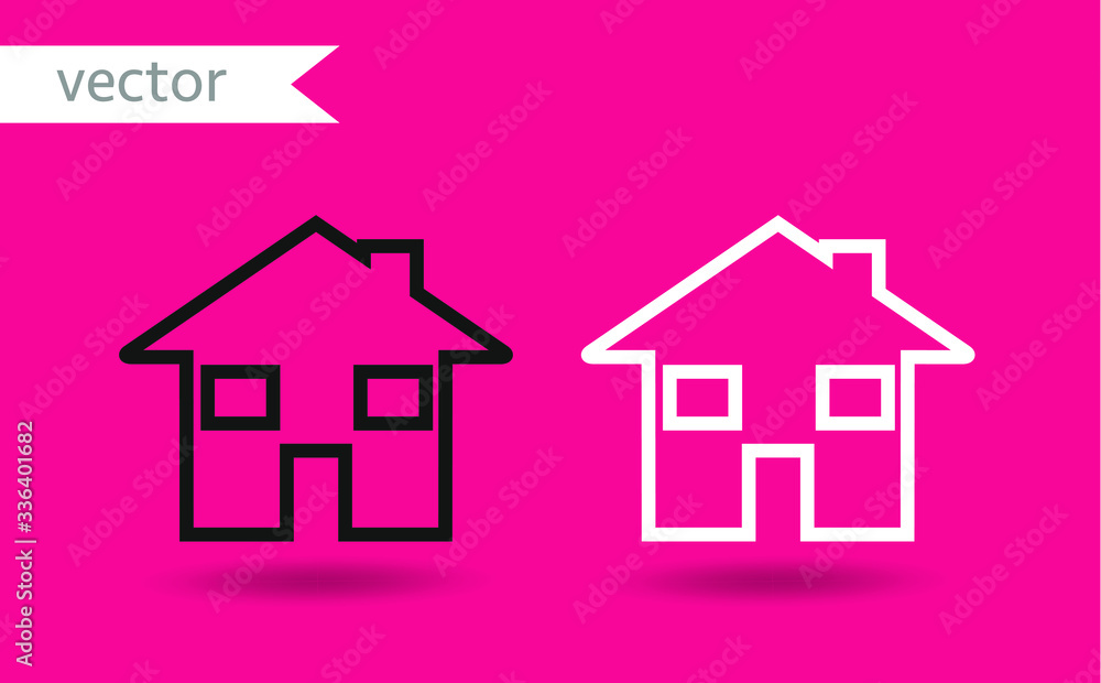 Home vector icon, symbol. White and black vector desgin. Modern, simple flat vector illustration for web site, mobile app or poster design.