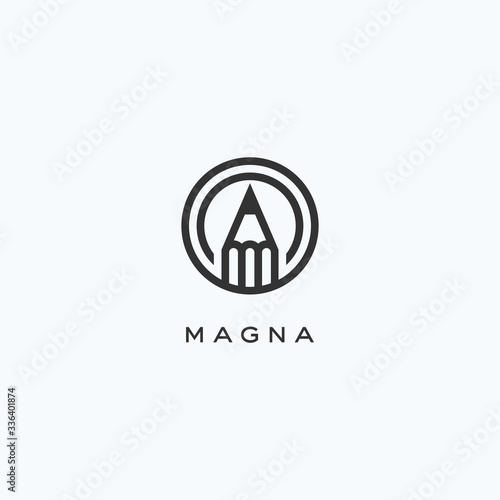 Creative pencil logo design vector template