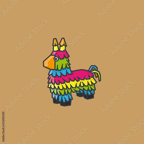 Donkey Piñata vector illustration