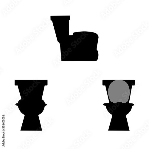 Flush toilet icon cartoon. Toilet vector set. Silhouette vector style. Illustration vector style.