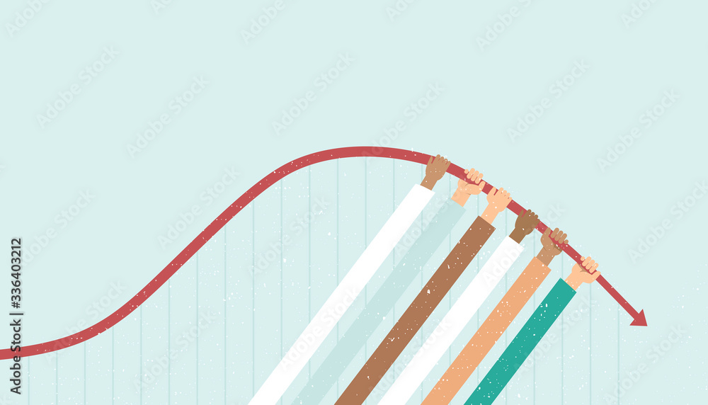 We can do it together. Flatten the curve concept for coronavirus COVID ...