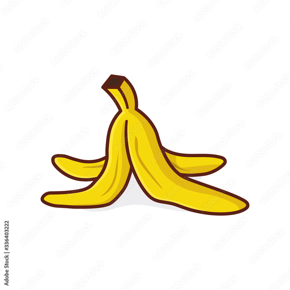 Banana skin isolated vector illustration