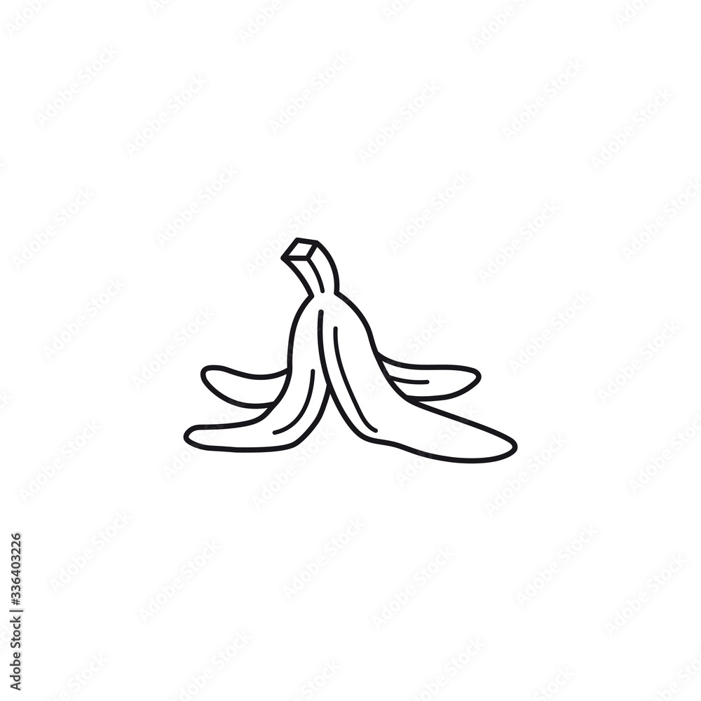 Banana skin vector line icon Banana skin vector line icon