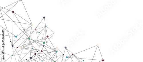 Line points connections, triangular technology design. Abstract geometric background