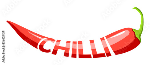 Red hot chili pepper. Logo design template. Vector illustration.