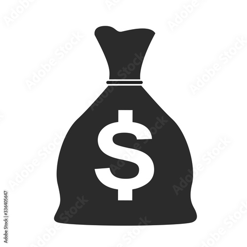 Money bag or stash of money flat icon for apps and websites
