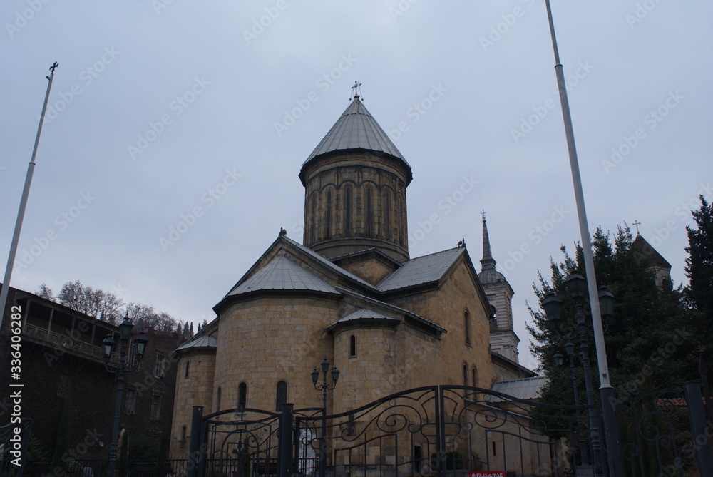 Naklejka premium Tbilisi is the capital of Georgia. Hills and streets