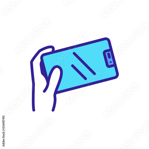 phone touch panel icon vector. phone touch panel sign. color contour symbol illustration