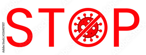 Wuhan Corona Virus Stop Text Warning Sign. Covid-19, nCOV, MERS-CoV Novel Coronavirus Block Stamp. Red Vector. Protection Symbol, Risk Zone. Chinese Pneumonia Disease Pandemic. Covid19