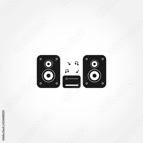 speakers with subwoofer icon. isolated vector element