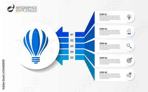 Infographic design template. Creative concept with 5 steps