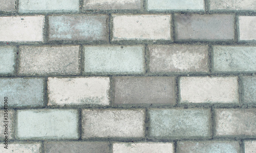 Pattern of grey wall made of concrete bricks