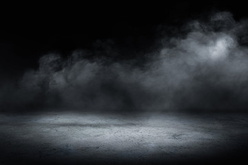concrete floor and smoke background