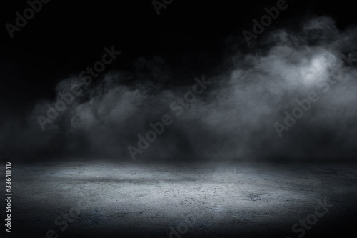 Fototapeta Naklejka Na Ścianę i Meble -  concrete floor and smoke background