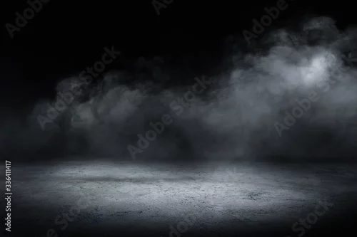 Fototapeta concrete floor and smoke background