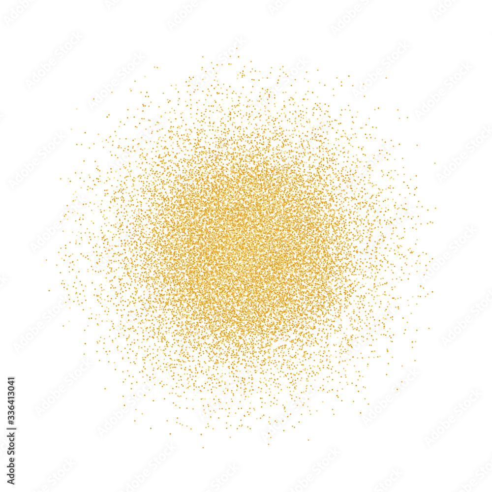 Golden glitter background. Pattern with gold sparkles and glitter effect. Empty space for your text. Vector illustration on a white background Golden glitter background. Pattern with gold sparkles and glitter effect. Empty space for your text. Vector illustration on a white background