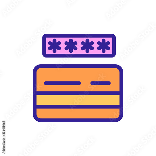 password card icon vector. password card sign. color contour symbol illustration