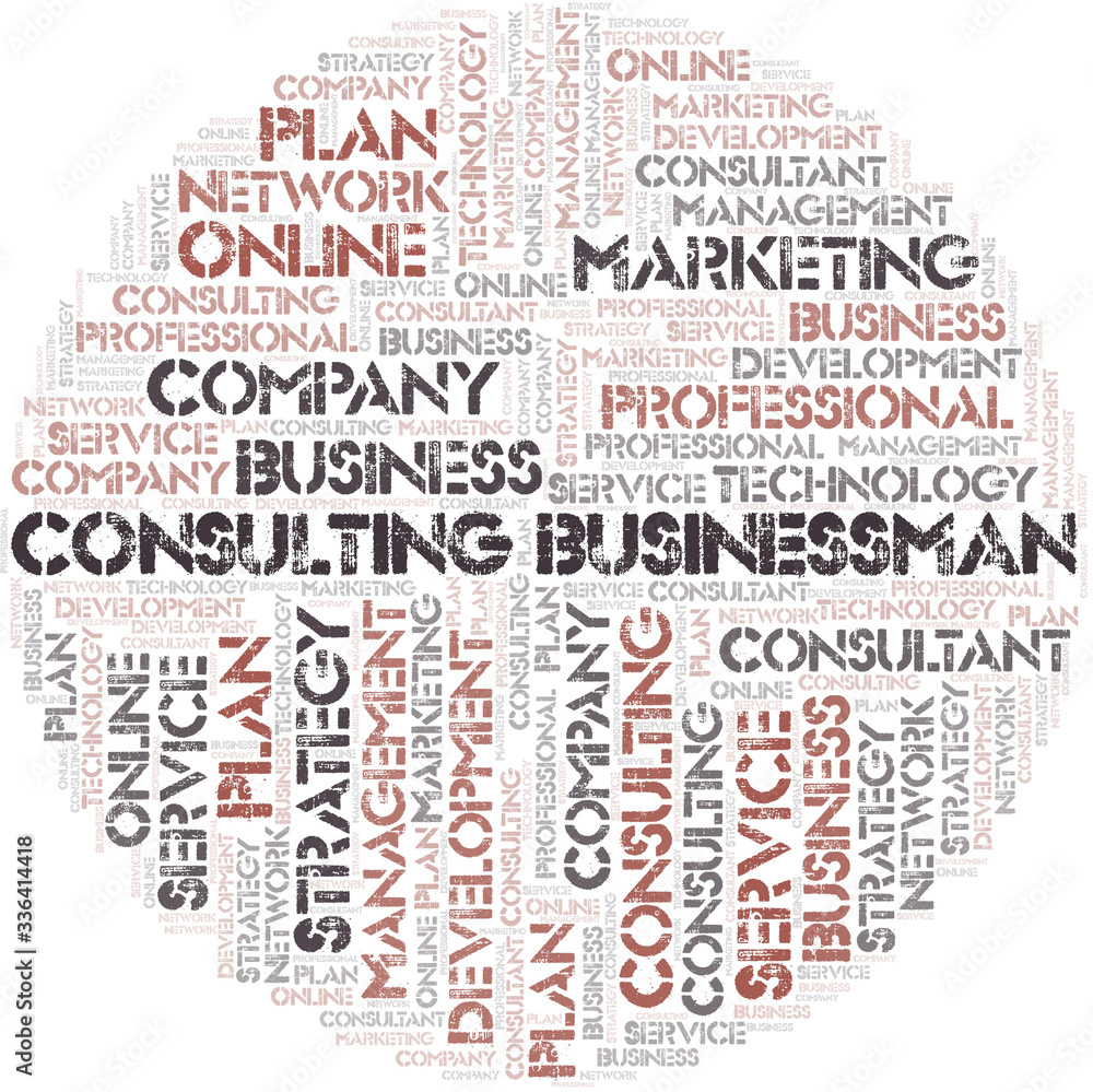 Consulting Businessman typography  word cloud.