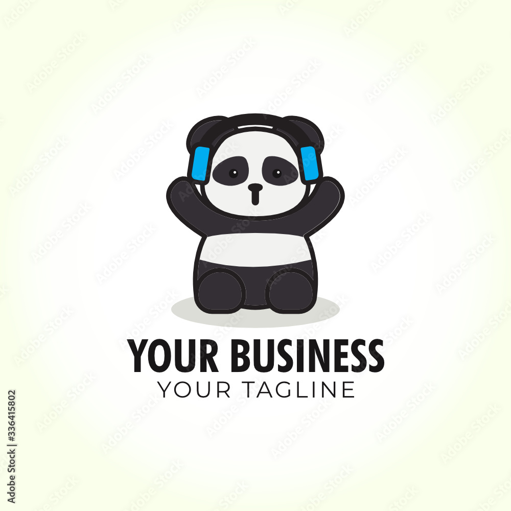 Panda logo design template suitable for various business, such as animal business, culinary, tourism, etc.