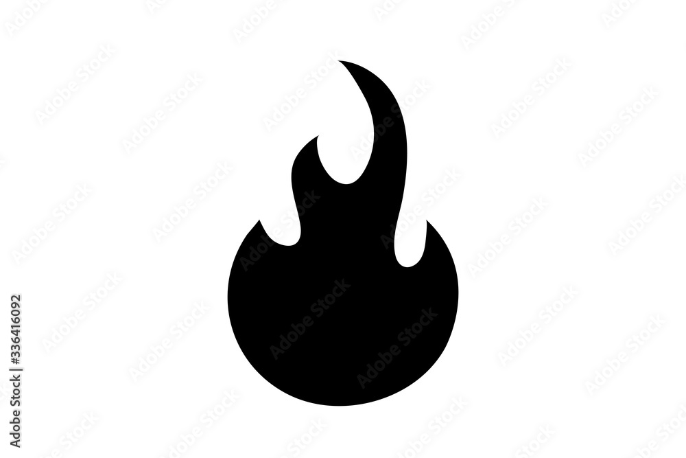 Fire flame icon. Black icon isolated on white background. Fire flame silhouette. Simple icon. Web site page and mobile app design vector element. Fire flame icon. Black icon isolated on white background. Fire flame silhouette. Simple icon. Web site page and mobile app design vector element.