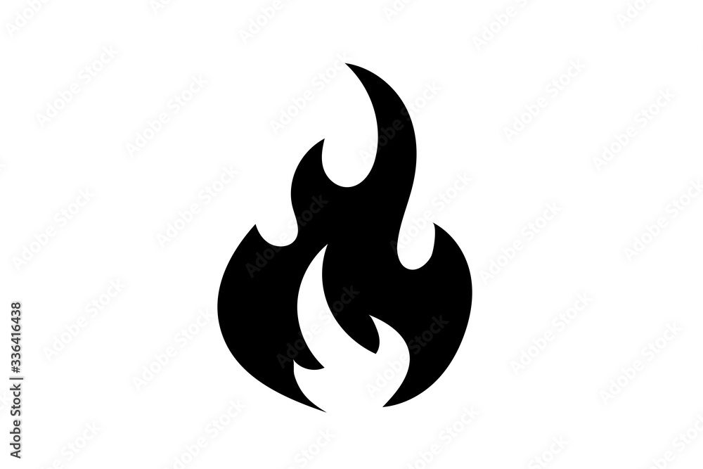 Fire flame icon. Black icon isolated on white background. Fire flame silhouette. Simple icon. Web site page and mobile app design vector element. Fire flame icon. Black icon isolated on white background. Fire flame silhouette. Simple icon. Web site page and mobile app design vector element.