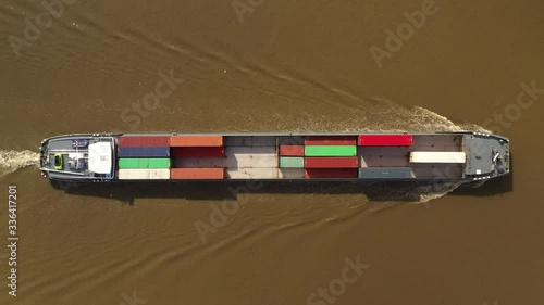 Wallpaper Mural Container ship from above, aerial Torontodigital.ca