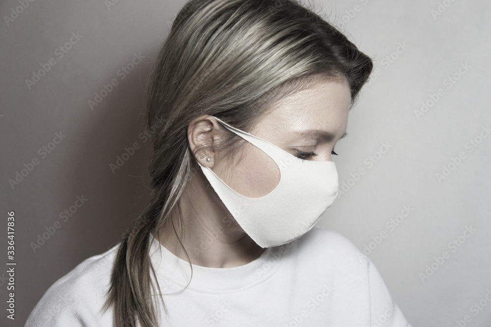 Coronavirus 2019 and beautiful woman in mask Coronavirus 2019 and beautiful woman in mask