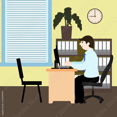 Young clerk in the office