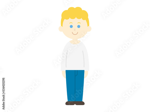 私服の白人男性のイラスト